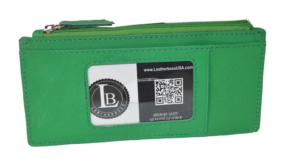 1584 Leatherboss Leather All in One Credit Business Card Case Holder Slim